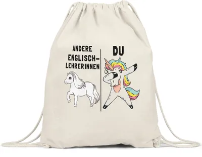 Produktbild von Andere Englischlehrerinnen Du Turnbeutel Gymsack  Pferd Einhorn Humor Lustig Unicorn Geschenk Apotheke
