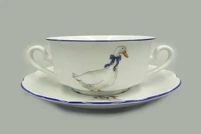 Zdjęcie produktu dla Kubek na zupę 0,35 l, gęś, czeska porcelana, Leander