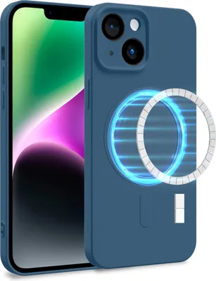 Produktbild von Hülle für Apple iPhone 14 - Handyhülle Cover Magsafe aus Silikon in Dunkelblau