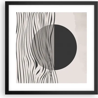 Produktbild von Gerahmtes Poster - Schwarzer Rahmen - Figuren Formen Geometrie - 40x40 cm - Wand Bild - Wanddeko - Wandbilder - Kunstposter - Wandposter - Bilderrahmen - Bilder - Kunstdruck - P2BAC40x40-4964