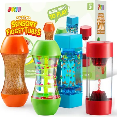 Zdjęcie produktu dla Rurki sensoryczne dla dzieci - zestaw 4 sztuk - zabawki sensoryczne - zabawki redukujące stres - pomoce do logopedii