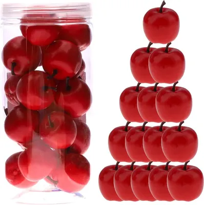 Produktbild von Kunstäpfel - 27 Stück - Künstliche Äpfel - Dekoratives Obst - Realistisch - Rot