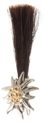 Hutanstecker Edelweiß mit Gamsbart von Hut-Breiter in silber