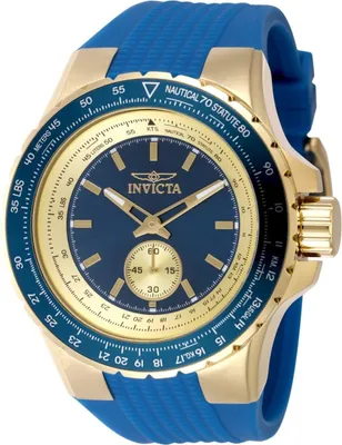 Produktbild von Invicta Aviator 49307 Herren Uhr - Quartz Bewegung - Edelstahl mit Blauem Zifferblatt - 50 mm