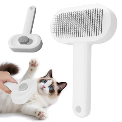 Produktbild von Hundebürste Fellbürste Grau für alle Haustiere mit Massageeffekt
