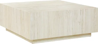 Produktbild von SalesFever Couchtisch 90x90 cm | quadratisch | MDF foliert in Travertin-Optik | B 90 x T 90 x H 35 cm | beige