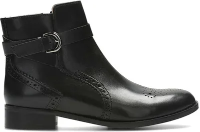 Zdjęcie produktu dla Czarne skórzane botki damskie z zamkiem błyskawicznym Clarks Netley Olivia 37