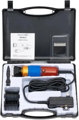 Produktbild von Novendo Goods – Elektrische Tierfellschneider für Schafe, Ziegen, Hunde & Kaninchen – Professionelle 2000-6600RPM Schermaschine mit Holzgriff & niedriger Geräuschentwicklung