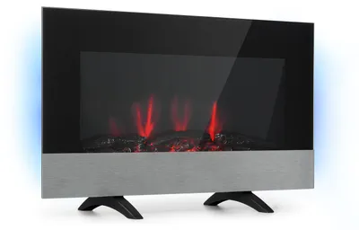 Obrázok produktu pre Klarstein Basel Elektrický krb - ventilátorový ohrievač s výkonom 1000 alebo 2000 W, 2 stupne ohrevu, LED ilúzia plameňa v 7 farbách, termostat, montáž na stojan alebo na stenu, týždenný časovač, čierna