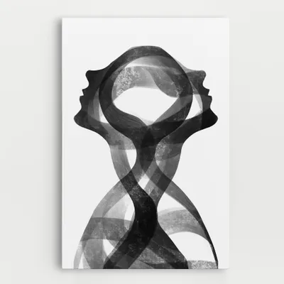 Produktbild von ARTHUB® Leinwandbild 70x100 cm, Human Conection | Wohnzimmerdekoration, Hängende Bilder, Wanddekoration, Heimdekoration, Moderne, Schwarz-Weiß