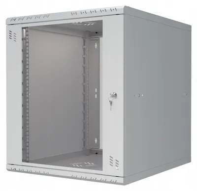 Obrázek produktu pro Serverová skříň 19" 12U 600mm RACK Závěsná serverová skříň se skleněnými dveřmi Grey Stalflex
