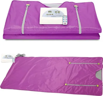 Obrázek produktu pro Saunová deka – elektrická, přenosná pro domácí použití – 220 V, EU zástrčka – 100 % polyester – pro dospělé – fialová