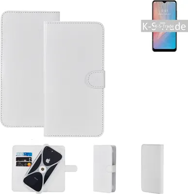 Produktbild von K-S-Trade Handy Hülle Schutz Hülle kompatibel mit ZTE Axon 10 Pro 5G Cover Case Bookstyle Bumper weiß 1x