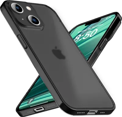 Image de Étui ultra fin pour iPhone 14 Plus, Slim 0,3mm Transparent Protection Étui pour téléphone portable Noir