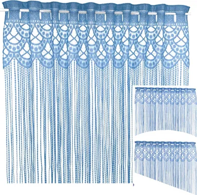 Produktbild von heimtexland ® Fadengardine Zuschneidbar Insektenschutz Vorhang Türvorhang Raumteiler Gardine Typ570 Blau 160x195