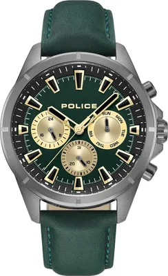 Produktbild von Police PEWJF0005801 Herren-Uhr Malawi Grün Multifunktion Quarz Leder-Armband