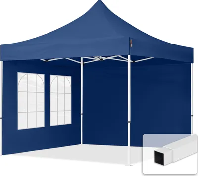 Image de TOOLPORT 3x3 m Tonnelle pliante Acier, PES 700, côtés avec fenÃƒªtres, bleu foncé