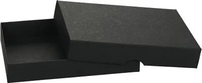Image de Boîte pliante pour 10 x 15 x 2,5 cm, noir, couvercle, carton recyclé - lot de 10