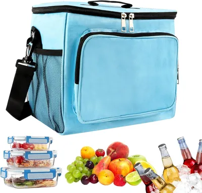 Imagen del producto de Bolsa térmica aislante, de 10 litros, color azul, para el trabajo y la escuela