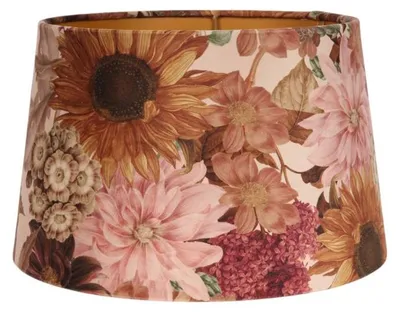 Image de Abat-jour de 30 cm - Motifs floraux - Rose - Tissu