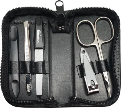 Immagine prodotto di set per manicure da 5 pezzi in vera pelle -  Germany | Solingen strumenti in astuccio nero