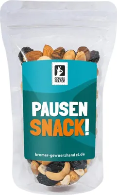 Produktbild von GeNUSSmischung Pausensnack, Nussmix, Studentenfutter mit Spruch, 175g