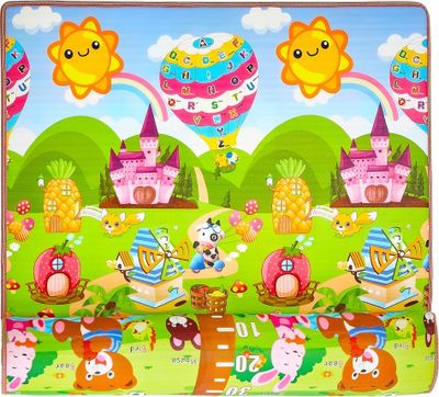 Aga4Kids Kinder Spielmatte 150x180 cm MR120 Krabbelmatte, Spielmatte doppelseitig, Spielunterlage ,Spielteppich, Spielteppich für Kinder