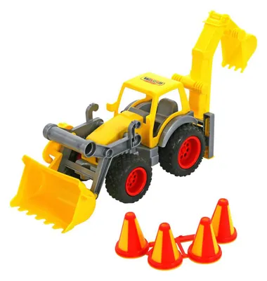 Produktbild von Wader ConsTruck Radlader mit Heckbagger, im Schaukarton