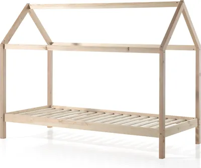 Produktbild von Hausbett >DALLAS< in Natur aus Massive Kiefer - 208x158,5x98cm (BxHxT)