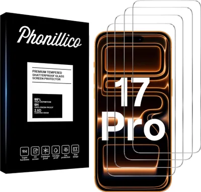 Produktbild von Hartglas für iPhone 17 PRO [4 Stück] Displayschutzfolie Screen Protector Film Anti-Kratzer Glas Resistant Phonillico®