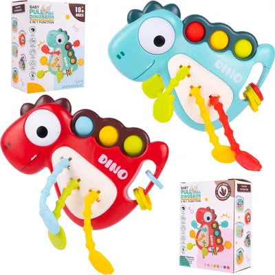 Zdjęcie produktu dla Zabawka sensoryczna gryzak kabelki montessori dinozaur