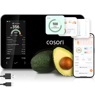 Produktbild von COSORI Smart Ernährungswaage mit App & TFT-Display 5kg