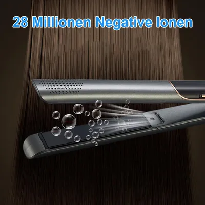 Produktbild von Keramik Glätteisen mit Ionen, 2-in-1 Haarglätter & Lockenstab, 14 Temperaturstufen, schnelles Aufheizen, für glattes & lockiges Haar