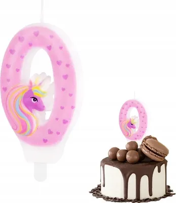 Immagine prodotto di Candela Di Compleanno Unicorno Numero 0 Rosa Per Festa Di Compleanno