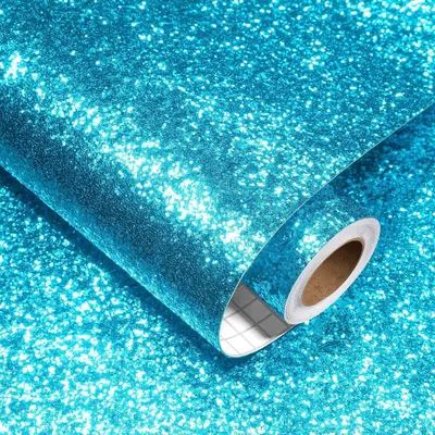Productafbeelding van Glitter wanddecoratie 40 x 900 cm, blauw, zelfklevende wandsticker, voor kinderkamer