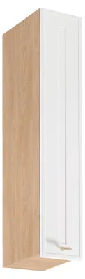 Obrázek produktu pro Vysoká horní kuchyňská skříňka SALERNO - šířka 20 cm, dub / bílá