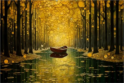 Produktbild von Wallario selbstklebendes Poster - Boot im goldenen Licht, Größe: 100 x 150 cm