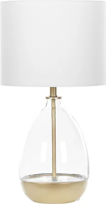 Obrázek produktu pro BELIANI Stolní lampa zlaté sklo a kov 64 cm látkové stínění bílý kabel s vypínačem v moderním stylu