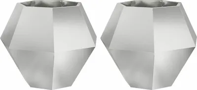 Produktbild von vidaXL Pflanzkübel 2 Stk. Silber 75 x 75 x 60 cm Verzinkter Stahl