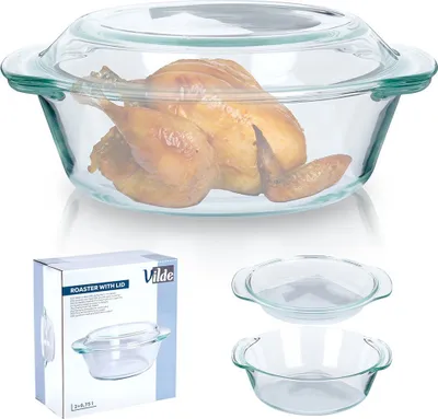 Zdjęcie produktu dla Naczynie do zapiekanek Vilde Szklane naczynie do zapiekania Ognioodporne żaroodporne 2L+750 ml