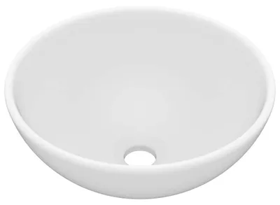 Obrázek produktu pro vidaXL umyvadlo kulaté matné bílé 32,5x14 cm Keramika