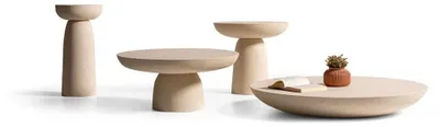 Immagine prodotto di Elegante set di tavolini da salotto Tavolini di design in legno Tavolini rotondi moderni