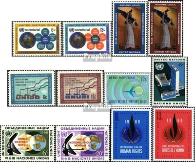 Produktbild von Briefmarken UNO - New York 1968 Mi 196-207 (kompl.Ausg.) Jahrgang 1968 komplett postfrisch Sondermarken