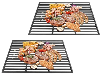 Immagine prodotto di Set di 2 griglie in ghisa per barbecue