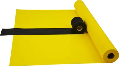 Produktbild von Sensalux Kombi-Set 1 Tischdeckenrolle 1,18m x 25m gelb + Tischläufer 15cm schwarz