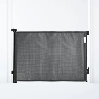 Produktbild von Extra hohes, einziehbares Sicherheitsgitter, 60 bis 140 cm breit, 90 cm hoch – Schwarz