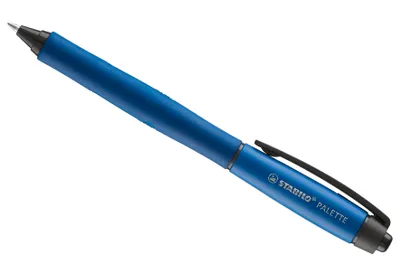 Zdjęcie produktu dla Długopis z mechanizmem dociskowym - STABILO PALETTE w kolorze niebieskim - Szerokość linii F (0,4 mm) - Pojedynczy długopis - Kolor pisania niebieski