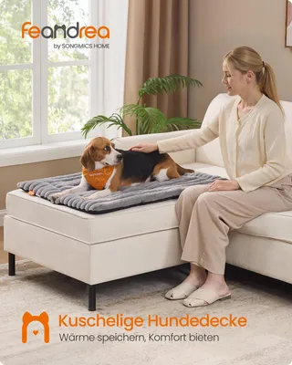 Produktbild von Hundedecke, Haustierdecke für Hunde, Katzen, beidseitig verwendbar, Hundesofa maschinenwaschbar, grau