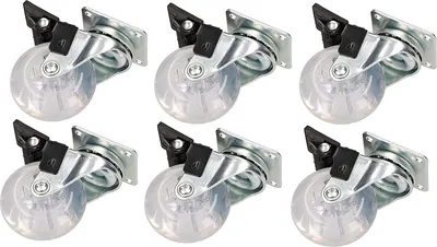 Zdjęcie produktu dla KOTARBAU® Kółko Obrotowe Meblowe Do Mebli Szafek Gumowe Koło Jezdne Skrętne 50 MM Zestaw 6 SZT