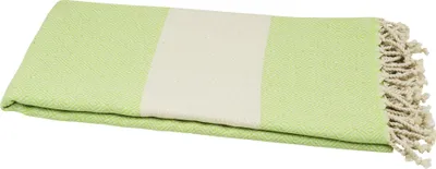 Produktbild von Hamamtuch Strandtuch naturbeige kiwigrün "Diamant"